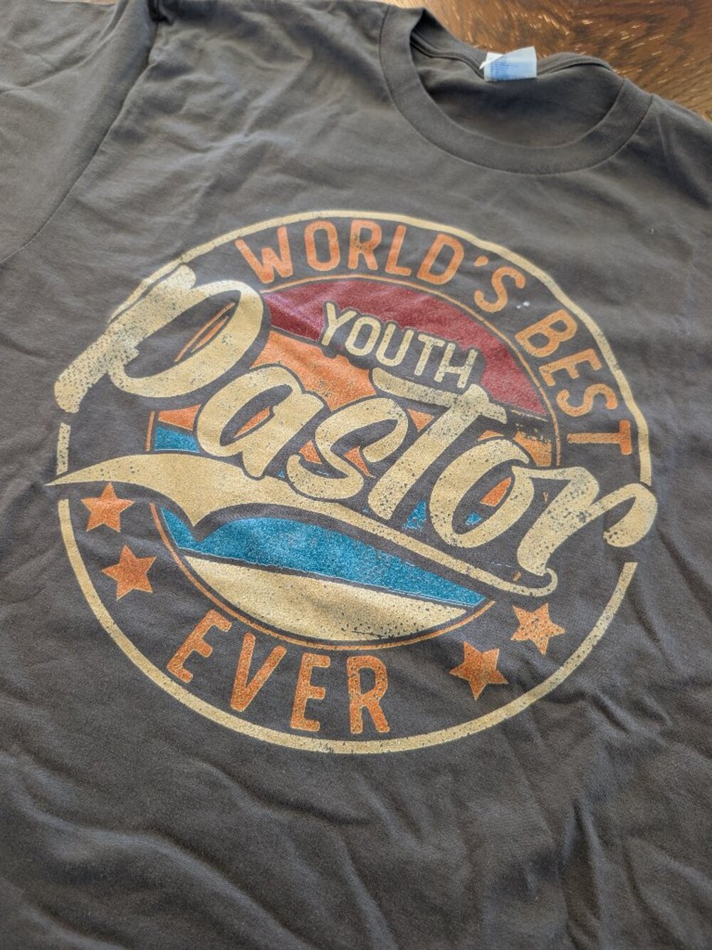 WORLD'S BEST YOUTH PASTOR T-SHIRT Men's Medium religion clergy & ministry